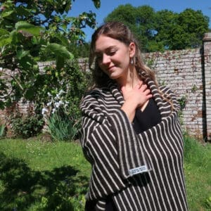 Bute wool stripe knitted wrap